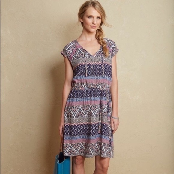 Matilda Jane Friends Forever Jocelyn Multi Print Tie Waist Dress - Picture 1 of 8